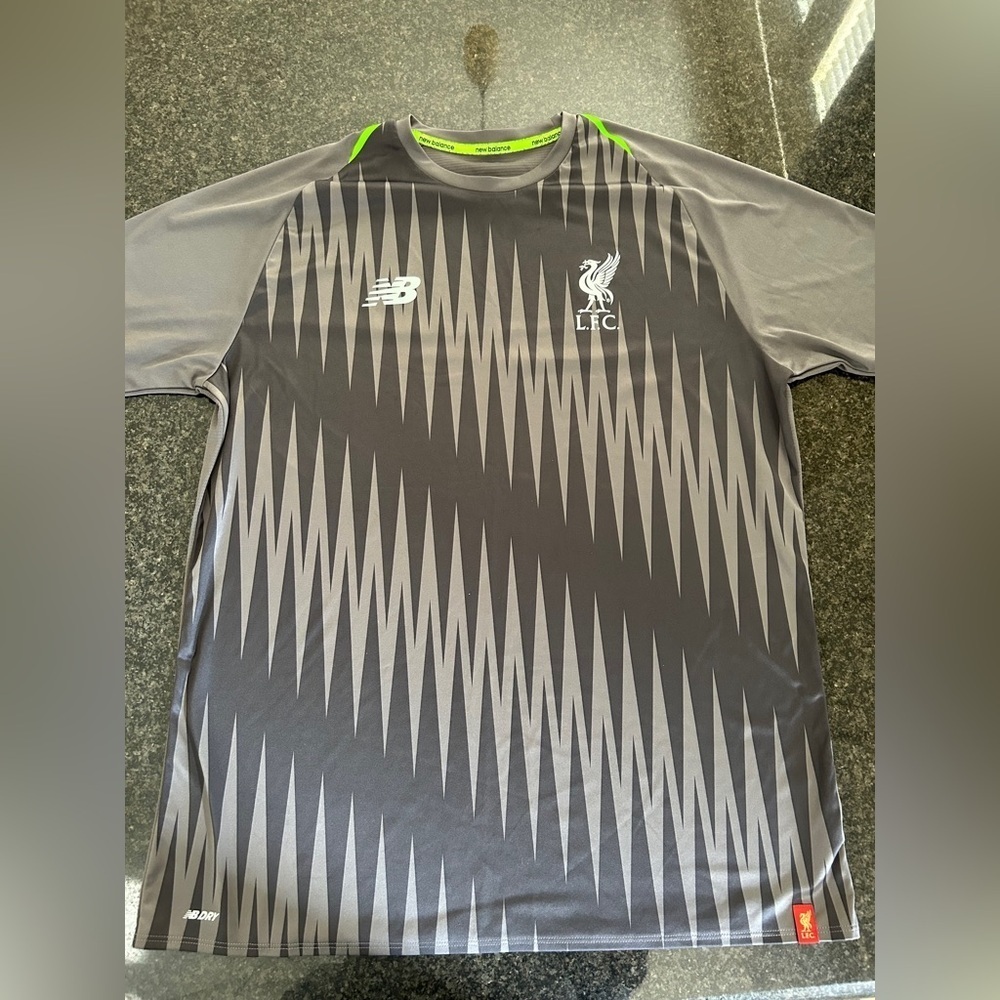 New Balance Gray and Green LFC Training Top. Size large